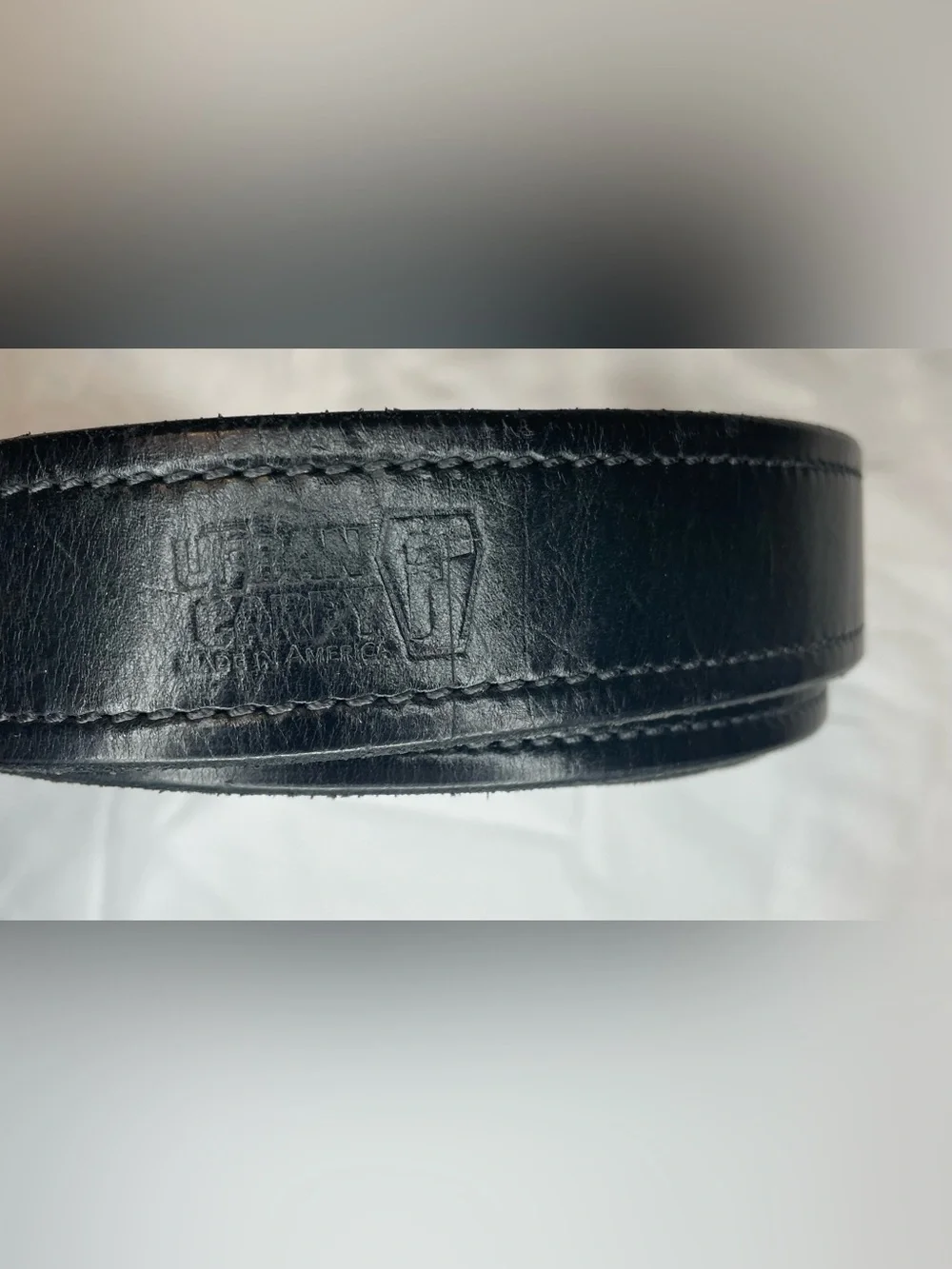 Classic Black Leather Urban Carry Brand Men's Belt with Silver Buckle
